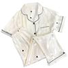 Ropa de casa de manga corta estilo nicho con estampado de rayas y amor de verano coreano de alta gama transfronterizo se puede usar fuera venta al por mayor real
