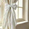Cortina de gasa con lunares y lazo grande, cinta para atar cortinas, clip para cortinas con lazo, encaje de hadas, suave, decoración del hogar