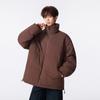 Ropa de Hombre Transfronteriza 2025 Nueva Chaqueta de Cuello Alto de Marca de Moda Chaqueta de Algodón Suelta Engrosada para Hombres y Mujeres Color Puro Simple Cálida Chaqueta de Algodón