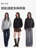 Sudadera casual de cuello redondo para mujer estilo coreano, felpa gruesa para otoño e invierno, manga larga elegante, corte holgado, retiene el calor, prenda básica versátil