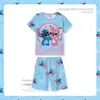 Novo Pijama de Verão para Meninas, Colorido Dopamina Soltinho Manga Curta Conjunto Fofo para Casa para Crianças Maiores