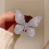 Mariposa Incrustada de Diamantes de Venta Caliente Transfronteriza Broche Versátil Simple Flor Pin Antiexposición Accesorios para Ropa Ramillete Mayoreo