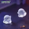 Figurita de fantasma pequeño linda translúcida luminosa de Halloween, adorable accesorio de decoración DIY, adorno de escritorio para paisaje en miniatura