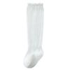 Calcetines altos de malla fina transpirable para bebé de verano, orejas de madera, color liso, sin costuras, algodón peinado, no aprietan los pies, calcetines para niños