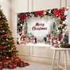 Tecido de Fundo de Natal Mais Vendido Transfronteiriço Tema Árvore de Natal Boneco de Neve Presentes Cenário de Fotografia Decoração de Cena de Festa