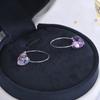 Debajo del árbol baniano degradado súper hermosos aretes de plata esterlina S925 de amor de corazón de durazno aretes de cristal austriaco aretes mujer