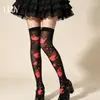 Medias Altas Manchadas de Sangre Halloween Temu Calcetines de Terciopelo Altos JK Calcetines Altos para Mujer Accesorios de Disfraz de Hueso Calabaza