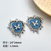 Colgante Creativo de Corazón con Zirconia de Goteo de Aceite Colgante de Aleación Material para Collar Pulsera Pendientes Accesorios de Ropa Hechos a Mano DIY