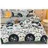 Conjunto de cama de algodão com desenho de babosa, fresco e amigo da pele, quatro peças para dormitório estudantil, lençol de solteiro e fronha, conjunto de três peças
