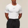 Camiseta Interior Base Deportiva para Hombre Estilo Americano Tiburón Fitness Manga Corta Ajustada Secado Rápido Fina para Exteriores Ciclismo
