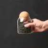 Pote de Vidro Borossilicato Alto para Chá, Pote de Vidro Redondo Transparente com Rolha de Cortiça, Garrafa Hermética de Vidro, Pote para Armazenamento de Café e Grãos