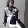 Ropa Especial Zhengqi/Chaleco Suéter sin Mangas de Punto de Lana en Capas con Cuello en V Holgado para Mujer