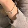 Versión coreana de pulsera de plata perla que no se desvanece, pulsera combinada, verano para mujer, estilo ins, joyería de alta gama al por mayor
