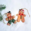 Navidad Retro Americana Muñeco de Pan de Jengibre de Resina Colgante Accesorios Bolsa Decoración de Árbol de Navidad de Escritorio Venta al por Mayor