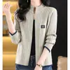 Primavera, Outono, Inverno 2026 Novo Estilo Coreano Solto Grosso Zíper Cardigan Suéter Casaco Top para Mulheres Tendência