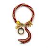 Cuerda de Mano Tibetana Thangka Cuerda de Algodón Enrollada a Mano Pulsera Trenzada Ojo del Dios de la Riqueza de Cinco Vías Zakiram Tara Verde Perla Thangka