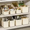 Caja de Almacenamiento de Cocina Doméstica de Gran Capacidad Caja de Almacenamiento para Ollas Japonesas con Polea Gabinete de Almacenamiento Estante de Almacenamiento Multifuncional