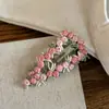 Pinza para el pelo BB con bordado de flor de atardecer rosa, pasador, ambiente dulce, corazón de niña, pinza lateral, pinza para flequillo, pinza para el pelo