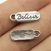 20x 6mm 1G pingente de joia de prata antiga DIY feito à mão letra inglesa BELIEVE Pingente de Etiqueta