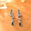 Populares Nuevos Pendientes de Seda Coloridos con Circonitas de Estilo Chino, Diseño Largo Elegante y con Estilo con un Toque de Alta Gama, Joyería de Moda