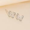 Brincos de Borboleta Atacado Joias Transfronteiriças Europeias e Americanas Moda Feminina Brincos de Liga Versáteis com Personalidade Cravejados de Diamantes Sensação Nicho de Alta Qualidade