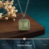 El Yuan National Tide Vintage Old-fashioned galvanizado prata tailandesa artesanato incrustado imitação hetian jade paz e paz quadrado marca pingente colar