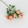 Arreglo de flores artificiales estilo europeo de 7 cabezas de rosa retro para el hogar, sala de estar, mesa de comedor, decoración de jarrón y centro de mesa floral