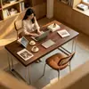 Mesa de madeira maciça estilo Bauhaus usada, adequada para apartamentos pequenos, uma mesa de computador de mesa simples e minimalista, estação de trabalho e mesa estilo retrô