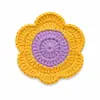 Tapetes de lã tricotados à mão em crochê, resistentes ao calor, produtos acabados transfronteiriços, os jogos americanos e porta-copos mais vendidos na Amazon, com pequenos designs florais coloridos