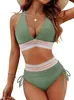 2027 Nuevo Traje de Baño de Dos Piezas Adelgazante de Comercio Exterior Transfronterizo Bikini de Playa Europeo y Americano Traje de Baño para Aguas Termales Conjunto de Dos Piezas en Stock