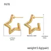Brincos de Estrela Celebridade da Internet Transfronteiriços Europeus e Americanos Aço Inoxidável Feminino Luxo Acessível Titânio de Ouro 18K Aço Brincos Brincos