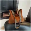 Comércio Exterior Transfronteiriço Mais Vendido Simples Textura Retrô Bolsa Tote Casual Alça Larga no Ombro Grande Capacidade Bolsa de Ombro Único Transversal