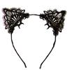 Diadema de Encaje Linda Divertida Orejas de Gato Femeninas Accesorios para el Cabello de Encaje Diadema Gato Joyería para Mujer Tarjeta para el Cabello de Fiesta Navideña para Mujer