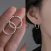 Aretes de Aro Estilo Francés, Aretes de Aro Sencillos, Nuevo Diseño de Nicho de Moda, Temperamento Único, Aretes de Aguja de Plata para Mujer, Hace que la Cara Parezca Más Pequeña