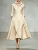 Site independente transfronteiriço novo outono e inverno 2026 moda feminina europeia e americana elegante decote V acinturado justo moderno vestido de manga longa