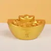 Adorno Qi Qi Fortuna Yuanbao Artesanía de Resina Yuanbao Realista de Oro Sólido Decoración Regalo