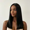 AliExpress Nova Peruca Feminina Cabelo Médio Longo Preto Cabelo Longo Liso Clavícula Cabelo África Comércio Exterior Transfronteiriço Fibra Química Headwear Feminino