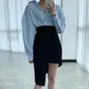 Enviado. Camisa retrô francesa de lapela, de abotoamento simples, solta, de manga longa, para mulheres, top casual versátil para o início do outono 17120