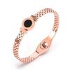 Joias da moda europeias e americanas pulseira oca de imitação de pulseira números romanos aço titânio ouro rosa pulseira de aço inoxidável vendas diretas