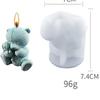 Molde hecho a mano costura tridimensional oso abrazo diy vela de aromaterapia decoración de yeso oso abrazo molde de silicona animal