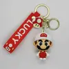 Chaveiro Pingente de Personagem de Desenho Animado Transfronteiriço, Posição Sentada e Cabeça Grande, Mario, Porta-Chaves de Carro, Acessórios para Bolsa, Presentes, Atacado
