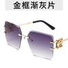 Gafas Decorativas con Elemento de Nudo Chino Destacado para Hombres y Mujeres, Gafas de Sol Retro sin Montura, Gafas de Sol Personalizadas para Usar