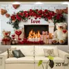 Tela Colgante para Fiesta de Cumpleaños Nueva Transfronteriza Decoración de Fiesta Decoración de Boda Día de San Valentín Cita Romántica Tela de Fondo Rosa
