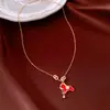Pulseira Colar de Cavalo do Ano do Zodíaco Banhada a Ouro Real Estilo Chinês Corrente de Suéter de Luxo Leve Conjunto de Joias Simples Elegantes para Mulheres