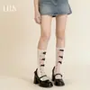 En Stock Nuevos Calcetines Holgados de Perla Gris Estilo JK para Verano Calcetines de Pantorrilla Lolita Calcetines de Encaje a Media Pantorrilla Estilo Fino de Verano