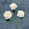 Rosa sweetheart artificial de 3 cabeças para decoração de casamento, decoração de casa, arranjo floral, rosa serigrafado, ornamentos de flores artificiais transfronteiriços, atacado