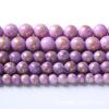 Cuentas sueltas de jade color púrpura dorado claro de fundición Ming, pulsera de cuentas hecha a mano, collar, accesorios de joyería tejidos al por mayor