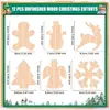 Artesanato de Madeira de Natal Transfronteiriço DIY Feito à Mão Enfeites de Madeira Árvore de Natal Floco de Neve Anjo Boneco de Neve Enfeites