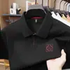 Camiseta tipo polo de malla elástica de algodón de fibra larga Leishibert Xinjiang para hombre, manga corta, transpirable para verano, sin planchar, de manga corta