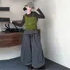 Conjunto Otoñal para Niñas Medianas y Grandes Primavera y Otoño Nueva Ropa Infantil Niños Niñas Falso Dos Piezas Camiseta Superior Pantalones Casuales Conjunto de Dos Piezas